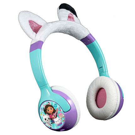 eKids Gabbys Dollhouse Kids Bluetooth Headphones, Wireless Headphones with Microphone includes Aux Cord, Volume Reduced Kids Foldable Headphones for School, Home, or Travel