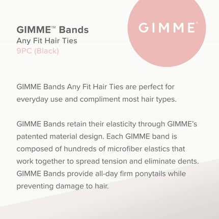 buy Gimme Beauty - Any Fit No Damage Hair Ties - Black Onyx - Seamless Microfiber Hair Elastic - Hair Accessories in India