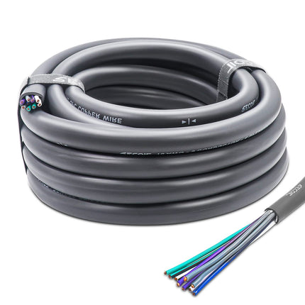 buy RECOIL 20-Feet 9-Conductor Speaker Cable, 16AWG Pure OFC, Ultra-Flex and Easy Peel Jacket, 4-Channel Speaker Wire and Remote Wire in India