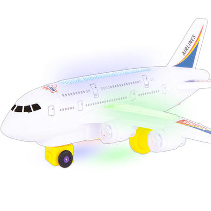 ArtCreativity Light Up Airplane Toy - Kids Airplane Toy with Takeoff Sounds, LED Lights, and Moving Wheels - Bump and Go Airplane Toy for Kids Ages 4-8 - Birthday Gift for Boys and Girls