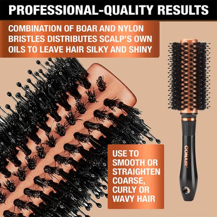 Conair Quick Blow-Dry Copper Collection, Porcupine Round Brush, Hair Brush, 1 count