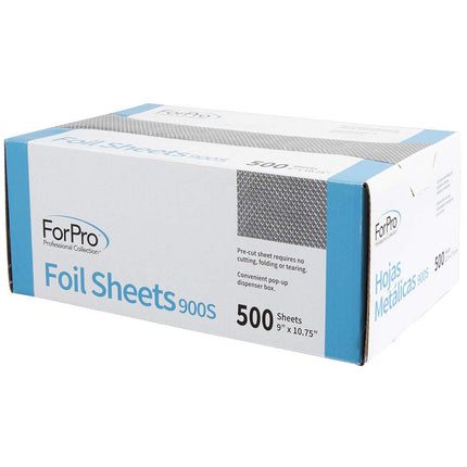 ForPro Embossed Foil Sheets 900S, Aluminum Foil, Pop-Up Dispenser, for Hair Color Application and Highlighting, Food Safe, 9” W x 10.75” L, 500-Count