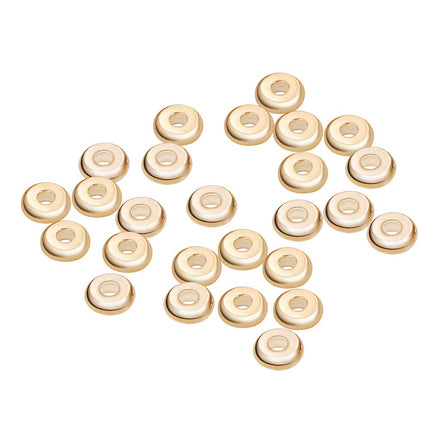 BENECREAT 60 PCS 18K Real Gold Plated Spacer Beads Metal Spacer Beads for DIY Jewelry Making Findings and Other Craft Work - 5x1.5x1.5mm, Donut Shape