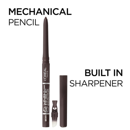 L'Oreal Paris Makeup Infallible Never Fail Original Mechanical Pencil Eyeliner with Built in Sharpener, Black, 0.008 oz., 2 Count