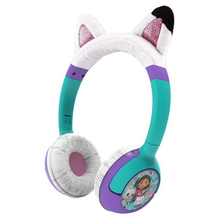 eKids Gabbys Dollhouse Kids Bluetooth Headphones, Wireless Headphones with Microphone includes Aux Cord, Volume Reduced Kids Foldable Headphones for School, Home, or Travel