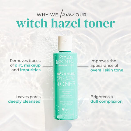 Witch Hazel Brightening & pH Balancing Toner, USRx®, Clarifies Pores, Improves The Appearance of Uneven Skin Tone, Formulated with Antioxidants, Niacinamide and Alpha Hydroxy Acids, 4.5 Fl Oz