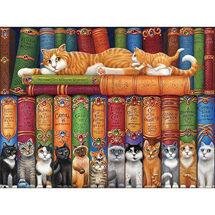 Bits and Pieces - 280 Piece Jigsaw Puzzle for Adults - 18" x 24" - 'Cat Shelf' - Large Piece Cute Clever & Tricky Unique Jigsaw Puzzle by Randal Spangler - 1000s of Combinations but only One Solution!