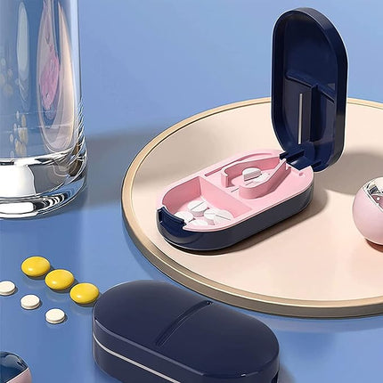 2-in-1 Pill Box And Cutter: Convenient Organizer for Daily Medicine