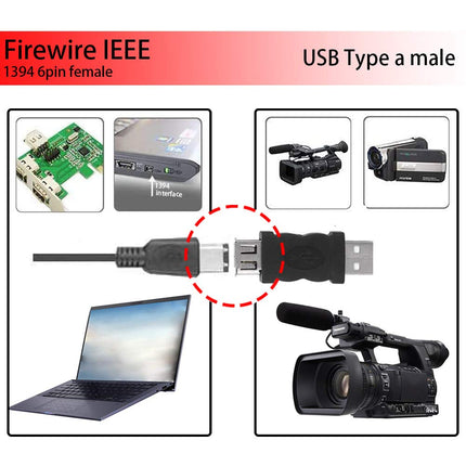 Buy SKYPIA New Firewire IEEE 1394 6 Pin Female F to USB M Male Adaptor Converter in India India