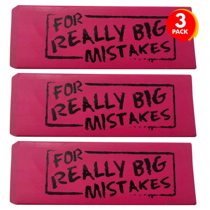 buy ArtCreativity Pink Mistake Erasers for Kids, Pack of 3, Really Big Wedge Erasers, 5.5 Inch Giant Pen in India