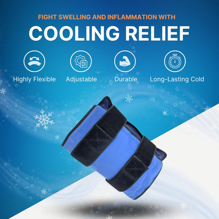 buy FlexiKold Reusable Gel Large Ice Pack with Straps - Cold Compress Gel Cold Pack for Injuries - Flexible Medical Ice Wrap for Back, Shoulders, Legs, Knees, Sciatica, Muscle Pain - Standard in India