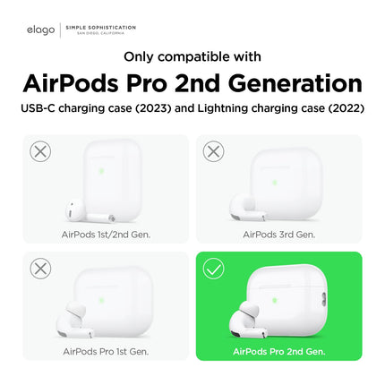 elago Ice Cream Case Compatible with AirPods Pro 2nd Generation Case Cover - Compatible with AirPods Pro 2 Case, Karabiner Included, Supports Wireless Charging, Full Protection (Mint)