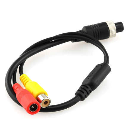 DGZZI 4 Pin Female to RCA Female Adapter 35cm/13.78" M12 4 Pin Female Aviation Head to RCA Female and DC Female Connector Cable for Car Camera