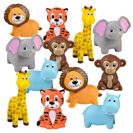 buy ArtCreativity Vinyl Zoo Animals, Pack of 12 Assorted Squeezable Toys, Safari Birthday Party Favors in India