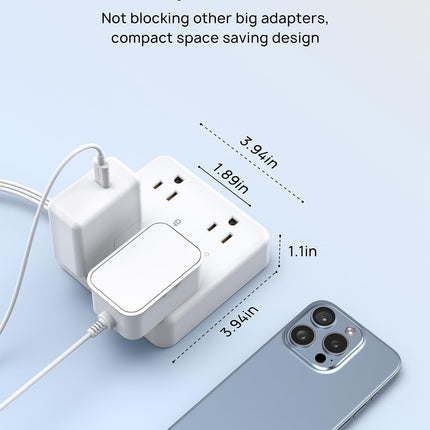 TROND Power Strip Surge Protector, Flat Plug Extension Cord 1625W, 8 Widely-Spaced Outlets, 5FT Ultra Thin Cord, 1440J Surge Protection, Desk Charging Station for Home, Office, Dorm Room, White