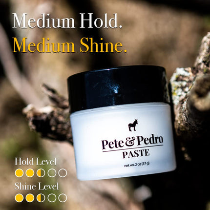 Pete & Pedro HAIR PASTE – Men’s Hair Paste with Medium Hold & Medium Shine | Semi Matte Finish Texturizing Styling Cream For Men, Great For Medium & Longer Hair | As Seen on Shark Tank, 2 oz.