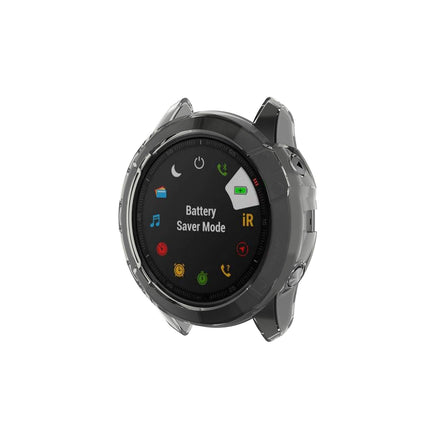 RuenTech Smartwatch Cover for Garmin Fenix 6X/6X Pro/6X Sapphire, TPU Protective Case Frame (Black Tint)