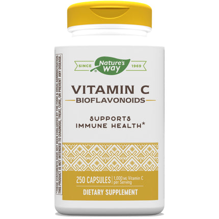 Nature's Way Vitamin C with Bioflavonoids, Immune Support*, 1000 mg per serving, 250 Capsules