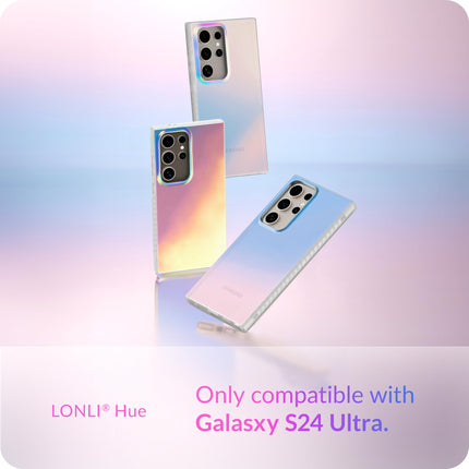 LONLI Hue - for Samsung Galaxy S24 Ultra Case - Holographic Iridescent - Shockproof Cover with Color Changing Effect | Cute and Unique for Women and Girls (2024)