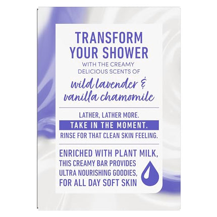 Dove Plant Milk Cleansing Bar Soap Macadamia Milk & Willow Lavender Serenity Seeker 4 Count for Moisturized Skin Gentle Cleanser, No Sulfate Cleansers or Parabens, 98% Biodegradable Formula 5 oz