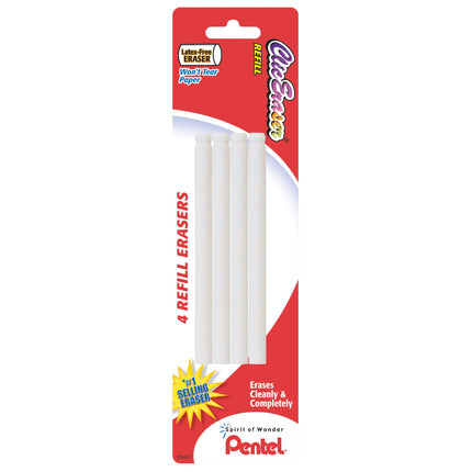 Pentel® Clic Eraser™ Refills, 3 1/2", White, Pack of 4