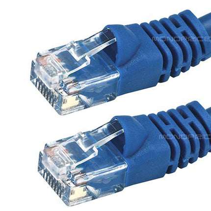 Monoprice Cat5e Ethernet Patch Cable - 0.5 Feet - Blue | Network Internet Cord - RJ45, Stranded, 350Mhz, UTP, Pure Bare Copper Wire, 24AWG