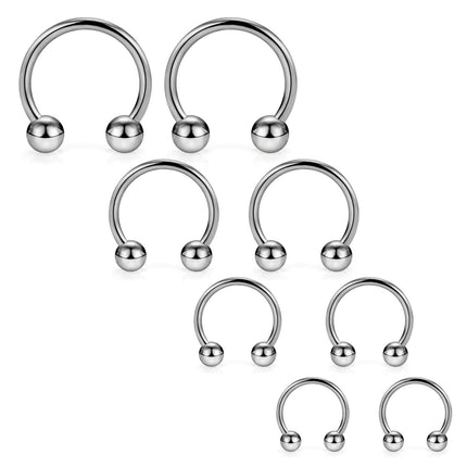 buy SCERRING 8PCS 16G G23 Titanium Horseshoe Septum Ring Nose Rings Hoop Helix Daith Cartilage Tragus Ear in India