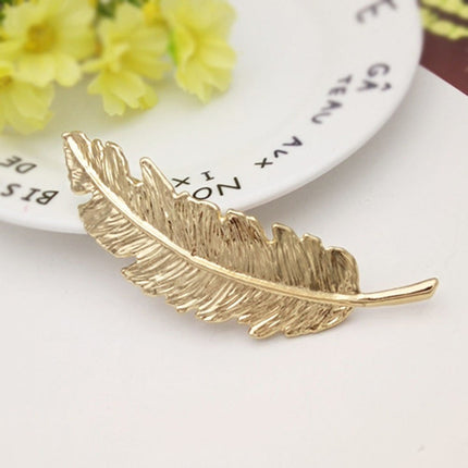 Maxbell Leaf Feather Barrettes - Elegant Metal Hair Clips for Women and Girls