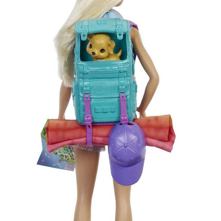 Barbie It Takes Two Doll & Accessories, Malibu Camping Playset with Doll, Pet Puppy & 10+ Accessories Including Sleeping Bag
