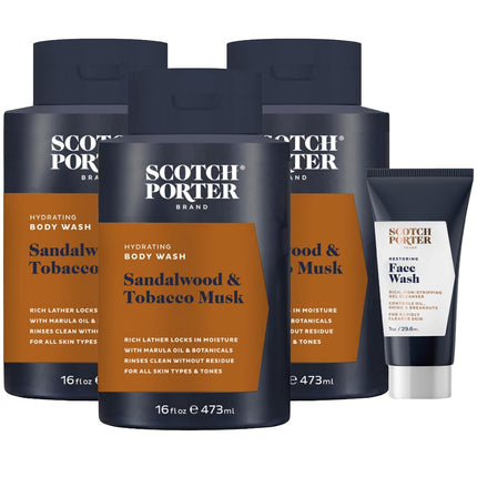 Buy Scotch Porter Hydrating Men's Body Wash | Sandalwood & Tobacco Musk | 3 Pack in India