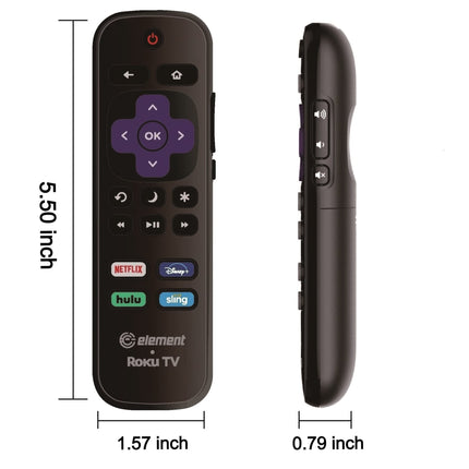 OEM Replacement Remote Control Compatible with All Element Roku TV Smart 4K Ultra HDTV 【Only Works with Element Roku TV, Not for Roku Stick and Roku Box】 (Netflix/Disney Plus/Hulu/Sling)