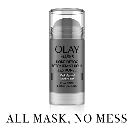 Face Mask by Olay, Clay Charcoal Facial Mask Stick, Pore Detox Black Charcoal, Spa and Beauty Gift for Women 1.7 Oz