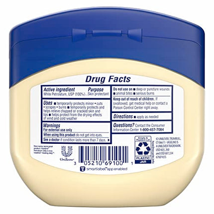 Vaseline Petroleum Jelly Original Provides Dry Skin Relief And Protects Minor Cuts Dermatologist Recommended And Locks In Moisture, 13 Ounce (Pack of 3)
