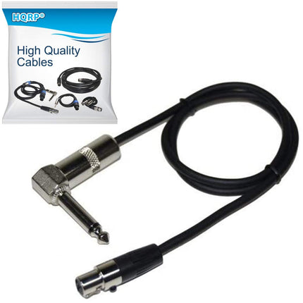 HQRP 4-Pin Mini Connector (TA4F) to Right-Angle 1/4-Inch Connector Instrument Cable Compatible with Shure WA304 Replacement