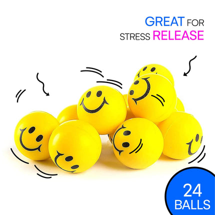 Buy Neliblu 24 Pack Smile Stress Balls for Kids and Adults - 2" Stress Balls in Bulk - Neon Yellow Funny in India