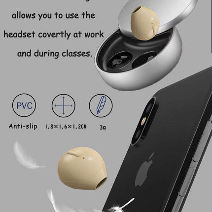 SZHTFX Invisible Earbuds Small Mini Wireless Bluetooth Earpiece Phone Discreet Earbud for Music, Home, Work