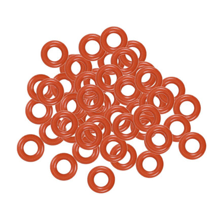 uxcell Silicone O-Ring, 6mm OD, 3mm ID, 1.5mm Width, VMQ Seal Rings Gasket, Red, Pack of 50