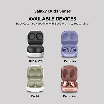 VRS Design Compatible with Galaxy Buds FE (2023), Buds2 Pro Case (2022), Galaxy Buds 2 Case (2021), Galaxy Buds Pro Case (2021), Buds Live, Full Body Shockproof Hard Shell Cover (Modern-Sand Stone)