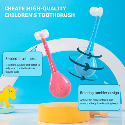 3-sided Toothbrush For Kids::Rotating Tumbler