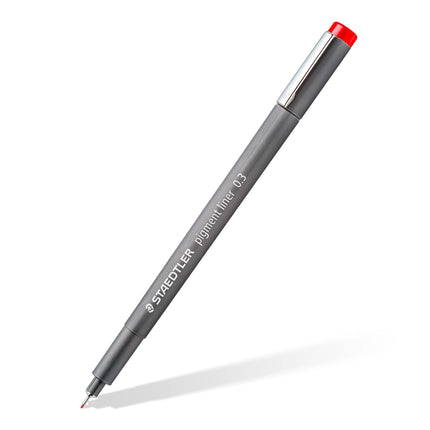 STAEDTLER 30803-SSB6 Pigment Liner Pens - Assorted Colours, 0.3 mm (Set of 6)