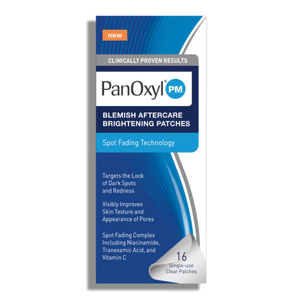PanOxyl Blemish Brightening Patches: Dermatologist-Recommended, Help Fade Post-Acne Dark Spots and Reduce Redness, Large Clear Patches Cover a Bigger Area, Vegan & Latex-Free, 16ct