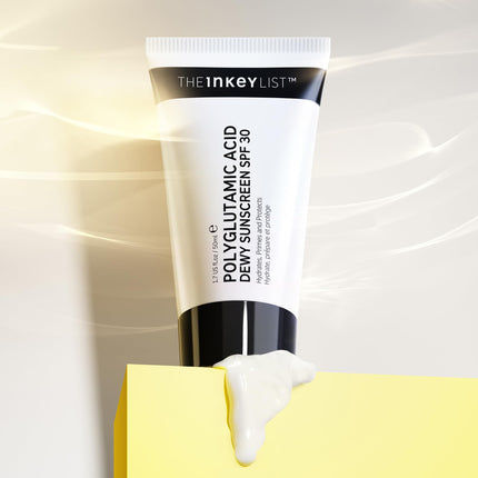 The INKEY List Dewy Sunscreen SPF 30, Non-Greasy Formula with Polyglutamic Acid, Glycerin and Squalane, 1.69 fl oz