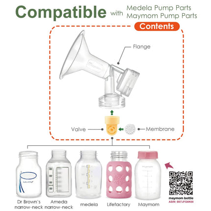 Buy 2X One-Piece Breastshields, Valves, Membranes Compatible with Medela Pump Parts, Pump in Style, in India.