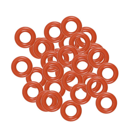uxcell Silicone O-Ring, 6mm OD, 3mm ID, 1.5mm Width, VMQ Seal Rings Gasket, Red, Pack of 30