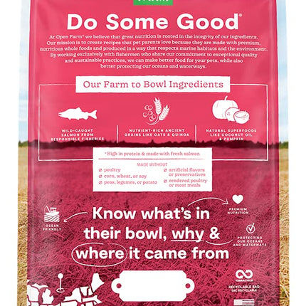Open Farm Ancient Grains Dry Dog Food, Humanely Raised Meat Recipe with Wholesome Grains and No Artificial Flavors or Preservatives (Wild Salmon Ancient Grain, 4 Pound (Pack of 1))