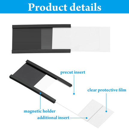 Buy 100 Pieces Magnetic Label Holders Labels Racks with Magnets Magnetic Data Card Holders with Prot. in India
