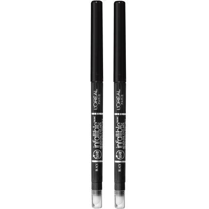 L'Oreal Paris Makeup Infallible Never Fail Original Mechanical Pencil Eyeliner with Built in Sharpener, Black, 0.008 oz., 2 Count