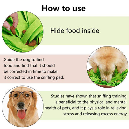 AWOOF Pet Snuffle Feeding Mat, Dog Puzzle Toys Interactive Game for Boredom, Encourages Natural Foraging Skills for Cats Dogs Portable Travel Use, Dog Treat Dispenser Indoor Outdoor Stress Relief