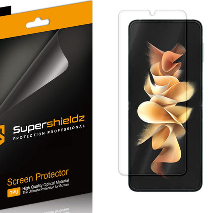 Supershieldz (2 Pack) Designed for Samsung Galaxy Z Flip 3 5G Screen Protector, (Full Coverage) High Definition Clear Shield (TPU)