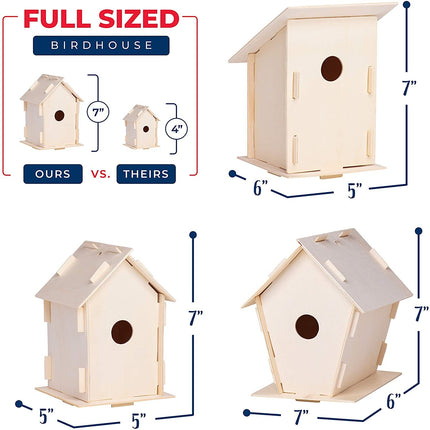 Buy Neliblu 12 DIY Wooden Birdhouses - Creative Arts and Crafts Set for Kids and Adults - Unfinished Wood in India